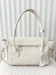 Laura Biaggi skórzana torba shopper na ramię jasnobeżowa