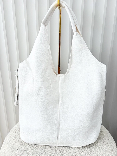 Maxfly torebka shopper na ramię i listonoszka 2w1 biała