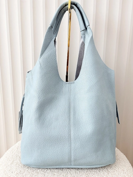 Maxfly torebka shopper na ramię i listonoszka 2w1 jasnoniebieska