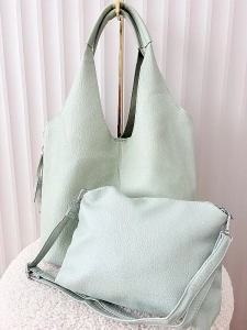 Maxfly torebka shopper na ramię i listonoszka 2w1 zielona