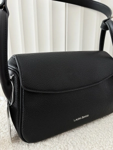 Laura Biaggi torebka listonoszka z klapką czarna