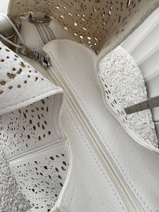 Maxfly torebka shopper na ramię i listonoszka 2w1 biała ażurowa