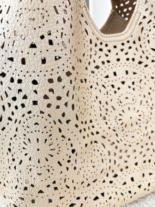 Maxfly torebka shopper na ramię i listonoszka 2w1 złota ażurowa