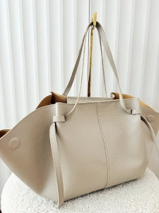 Laura Biaggi torba shopper skórzana beżowa