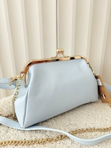 Laura Biaggi torebka listonoszka skórzana niebieska