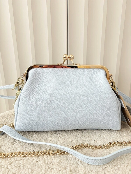 Laura Biaggi torebka listonoszka skórzana niebieska