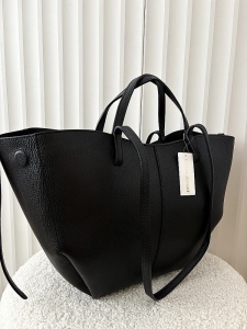 Laura Biaggi torebka shopper skórzana czarna