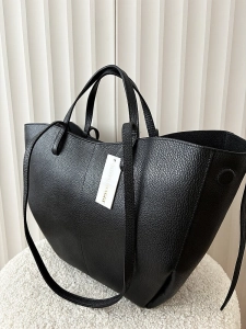 Laura Biaggi torebka shopper skórzana czarna