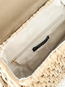 Flora&Co torebka kuferek koszyk beżowy ze złotym