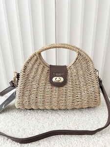 Flora&Co torebka kuferek koszyk beżowy z brązowym