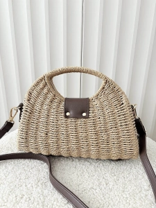 Flora&Co torebka kuferek koszyk beżowy z brązowym