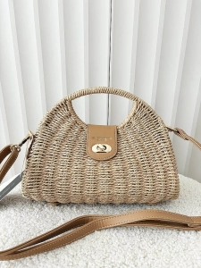 Flora&Co torebka kuferek koszyk beżowy z beżowym