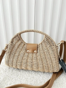 Flora&Co torebka kuferek koszyk beżowy z beżowym