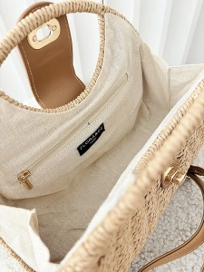 Flora&Co torebka kuferek koszyk beżowy z beżowym