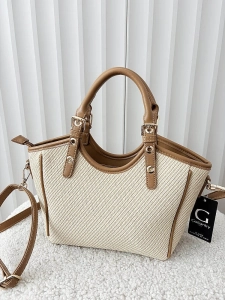 Gallantry torebka mini shopper beżowa plecionka