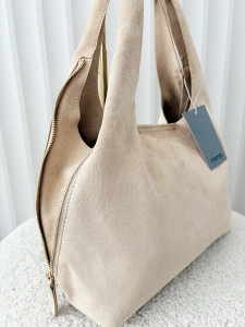 Minmin torebka shopperka na ramię beżowa ekozamsz