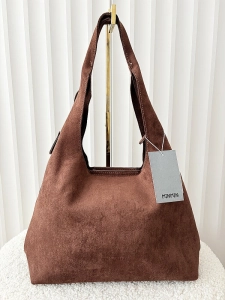 Minmin torebka shopperka na ramię czekoladowa ekozamsz