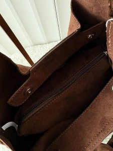 Minmin torebka shopperka na ramię czekoladowa ekozamsz