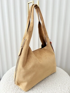 Minmin torebka shopperka na ramię ciepły beż ekozamsz