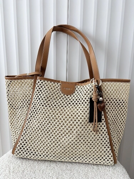 Flora&Co torebka shopper koszyk beżowa