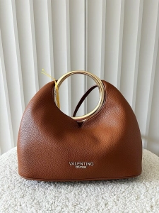 Torebka mini shopperka camelowa z okrągłą rączką