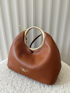 Torebka mini shopperka camelowa z okrągłą rączką