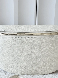 Laura Biaggi torebka nerka skórzana jasnobeżowa