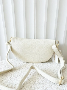 Laura Biaggi torebka nerka skórzana jasnobeżowa