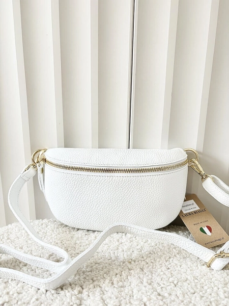 Laura Biaggi torebka nerka skórzana biała