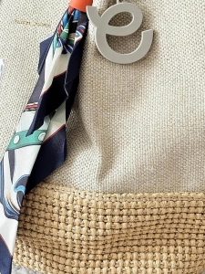 David Jones torba shopper na ramię beżowa plecionka