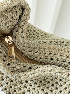 David Jones torebka shopper na ramię złota plecionka