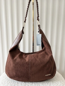 Minmin torebka shopper na ramię czekoladowa ekozamsz