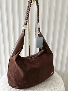 Minmin torebka shopper na ramię czekoladowa ekozamsz