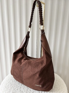 Minmin torebka shopper na ramię czekoladowa ekozamsz