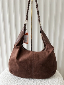 Minmin torebka shopper na ramię czekoladowa ekozamsz