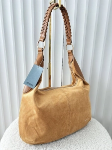 Minmin torebka shopper na ramię camelowa ekozamsz