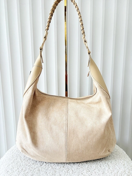 Minmin torebka shopper na ramię beżowa ekozamsz