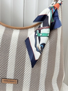 David Jones torba shopper na ramię beżowo-biała plecionka