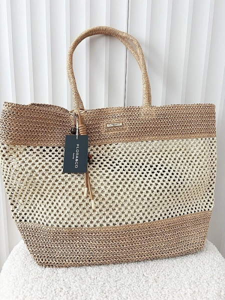 Flora&Co torebka shopper koszyk beżowa 