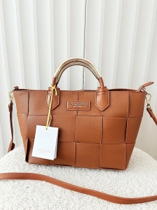 Torebka shopper camelowa plecionka