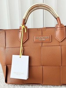 Torebka shopper camelowa plecionka