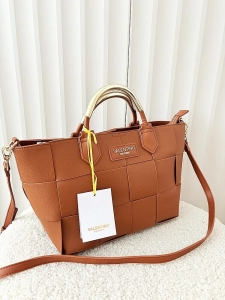 Torebka shopper camelowa plecionka