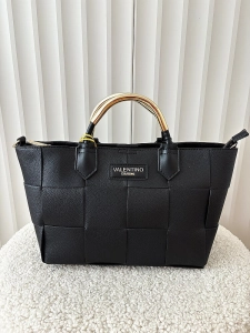 Torebka shopper czarna plecionka