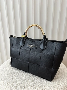 Torebka shopper czarna plecionka