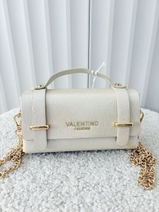 Valentino Creations torebka mini listonoszka beżowa błyszcząca
