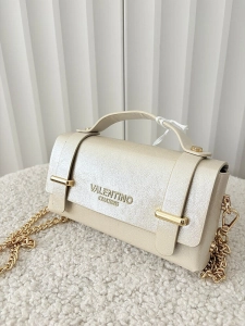 Valentino Creations torebka mini listonoszka beżowa błyszcząca