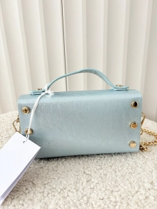 Valentino Creations torebka mini listonoszka jasnoniebieska błyszcząca