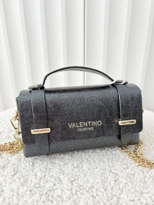 Valentino Creations torebka mini listonoszka czarna błyszcząca