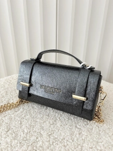 Valentino Creations torebka mini listonoszka czarna błyszcząca