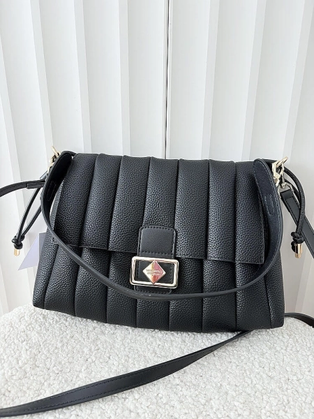 Valentino Creations torebka listonoszka czarna z przeszyciami